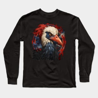 Patriotic Whooping Crane Long Sleeve T-Shirt